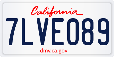 CA license plate 7LVE089