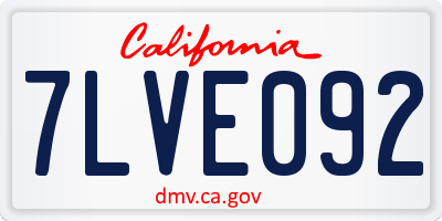 CA license plate 7LVE092