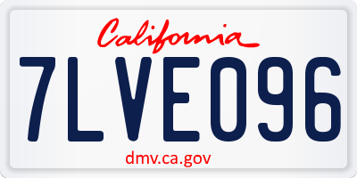 CA license plate 7LVE096