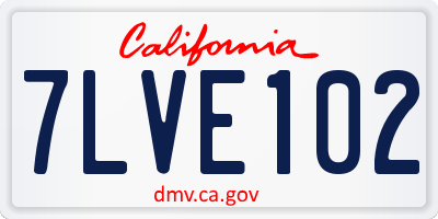 CA license plate 7LVE102