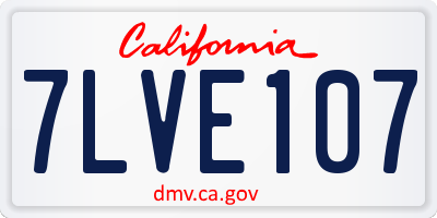CA license plate 7LVE107
