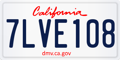 CA license plate 7LVE108