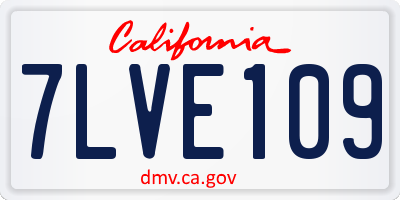 CA license plate 7LVE109