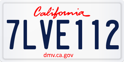 CA license plate 7LVE112