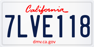 CA license plate 7LVE118