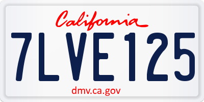 CA license plate 7LVE125