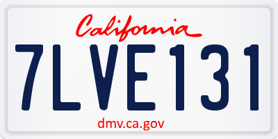 CA license plate 7LVE131