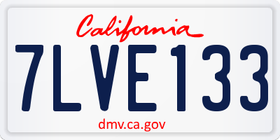 CA license plate 7LVE133