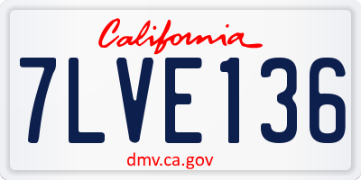 CA license plate 7LVE136