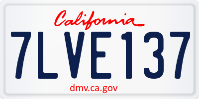 CA license plate 7LVE137