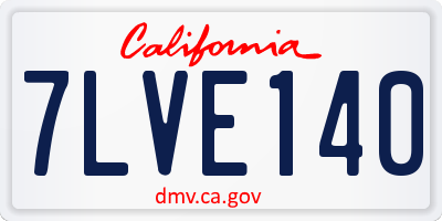 CA license plate 7LVE140