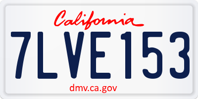 CA license plate 7LVE153