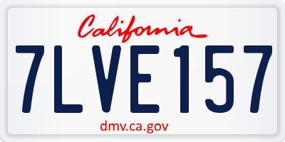 CA license plate 7LVE157