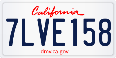 CA license plate 7LVE158