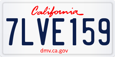 CA license plate 7LVE159