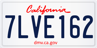 CA license plate 7LVE162