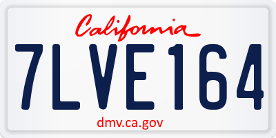 CA license plate 7LVE164