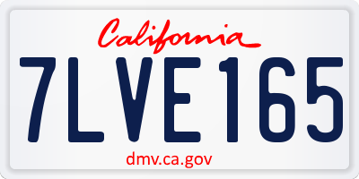 CA license plate 7LVE165