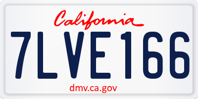 CA license plate 7LVE166
