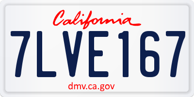 CA license plate 7LVE167
