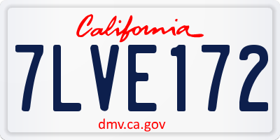 CA license plate 7LVE172