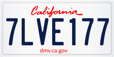 CA license plate 7LVE177