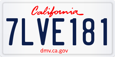 CA license plate 7LVE181