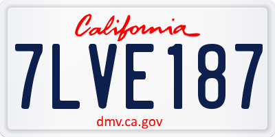 CA license plate 7LVE187