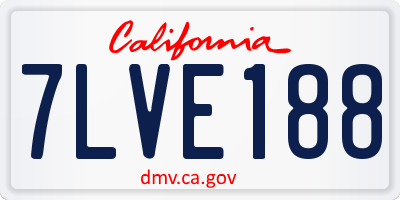 CA license plate 7LVE188