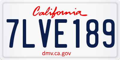 CA license plate 7LVE189
