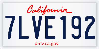 CA license plate 7LVE192
