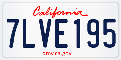 CA license plate 7LVE195