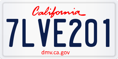 CA license plate 7LVE201