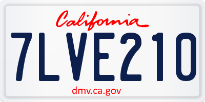 CA license plate 7LVE210