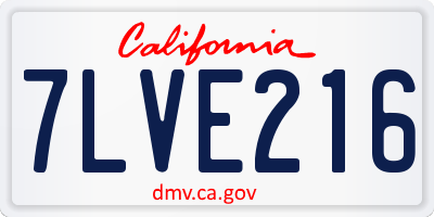 CA license plate 7LVE216