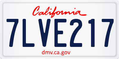 CA license plate 7LVE217