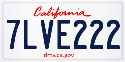 CA license plate 7LVE222