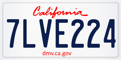 CA license plate 7LVE224