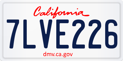 CA license plate 7LVE226