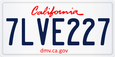 CA license plate 7LVE227