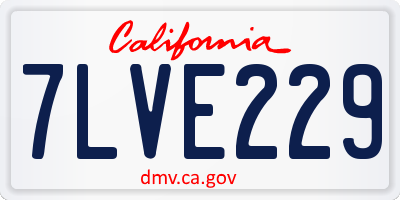 CA license plate 7LVE229