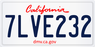 CA license plate 7LVE232