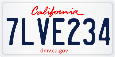 CA license plate 7LVE234