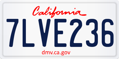 CA license plate 7LVE236