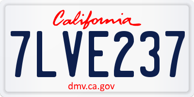 CA license plate 7LVE237
