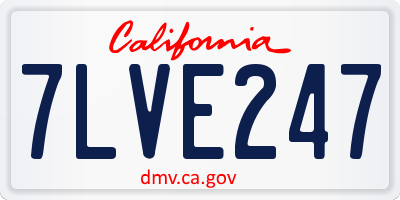 CA license plate 7LVE247