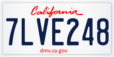 CA license plate 7LVE248