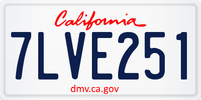 CA license plate 7LVE251
