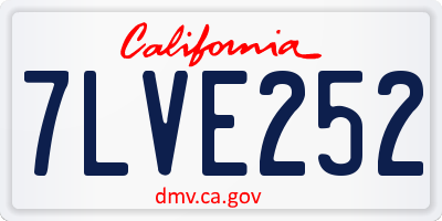 CA license plate 7LVE252