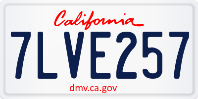 CA license plate 7LVE257